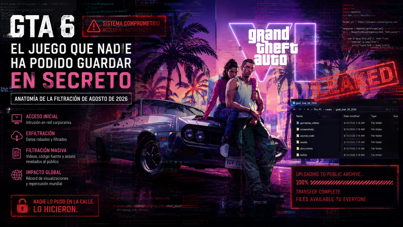 La segunda gran filtración de GTA VI: gameplay, mapa completo y un manifiesto de extorsión