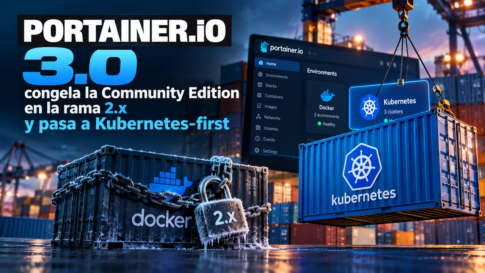 Portainer 3.0 congela la Community Edition en la rama 2.x y pasa a Kubernetes-first