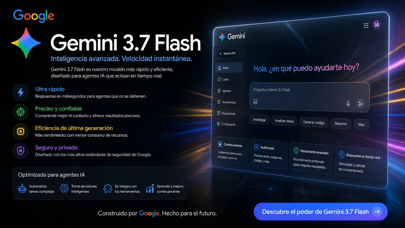 Google Gemini 3.7 Flash — el modelo más rápido del mercado, con un precio de lanzamiento que caduca el 1 de enero de 2027