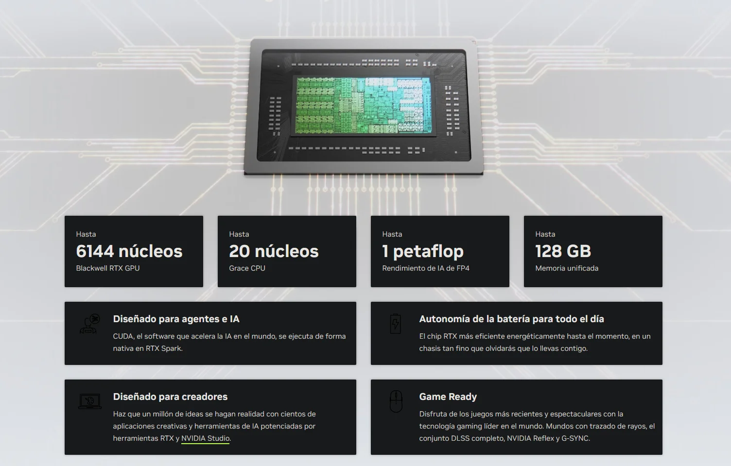 Imagen que muestra los nucleos del microprocesador RTX