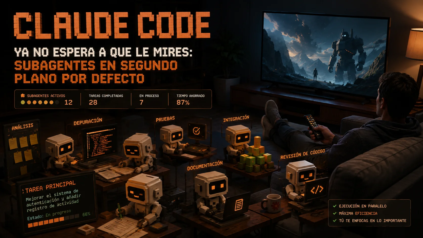 Claude Code ya no espera a que le mires: subagentes en segundo plano por defecto
